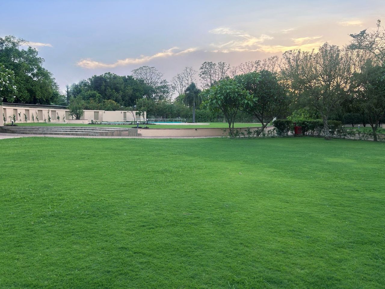 Wedding garden lawn and pool view at Vankamal Resort, Jaipur