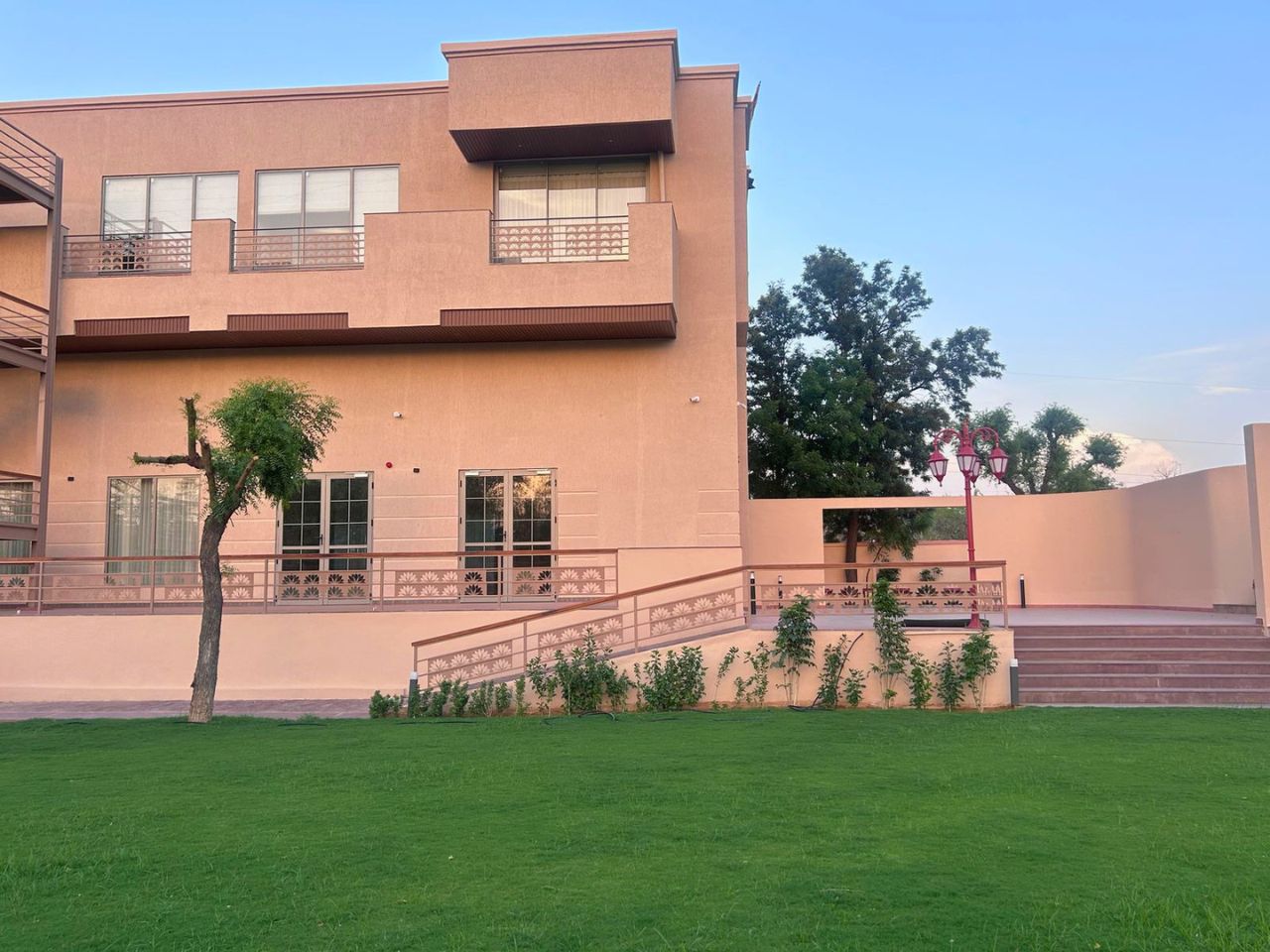 Vankamal resort building overlooking the wedding lawn, Jaipur