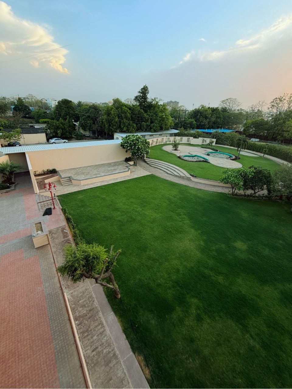 Vankamal wedding garden lawn at dusk, Kalwar Road Jaipur